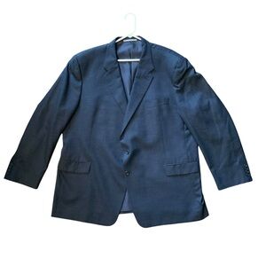EUC Hickey Freeman Mens 54L 100% Worsted Wool‎ Blue Plaid Blazer